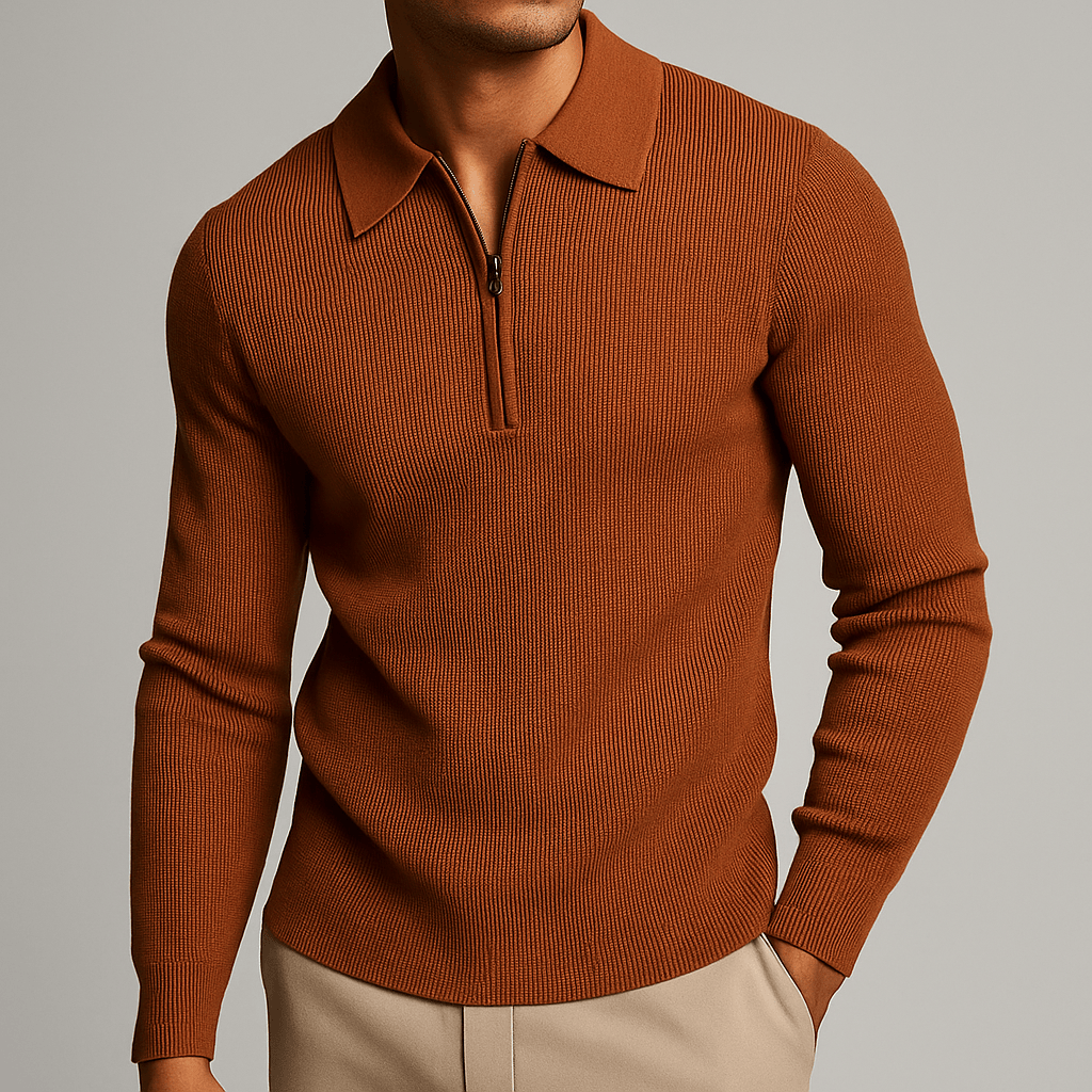 DONACCI Knitted Zip Polo