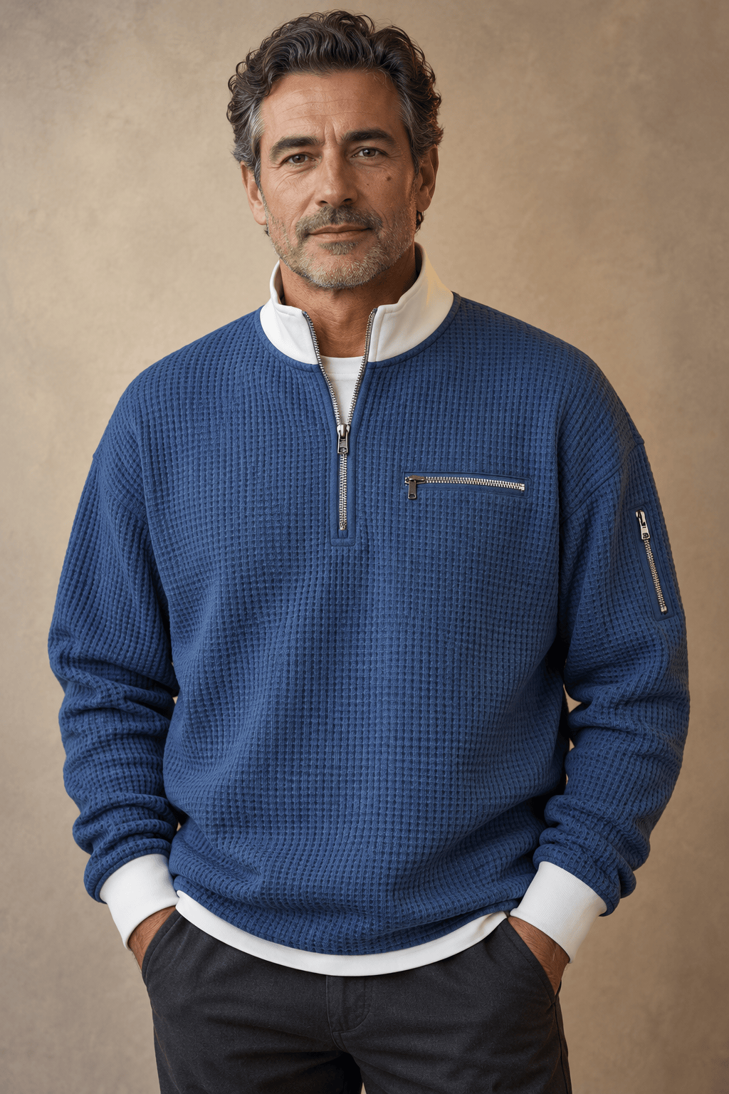 André Ferran Waffle Quarter-Zip