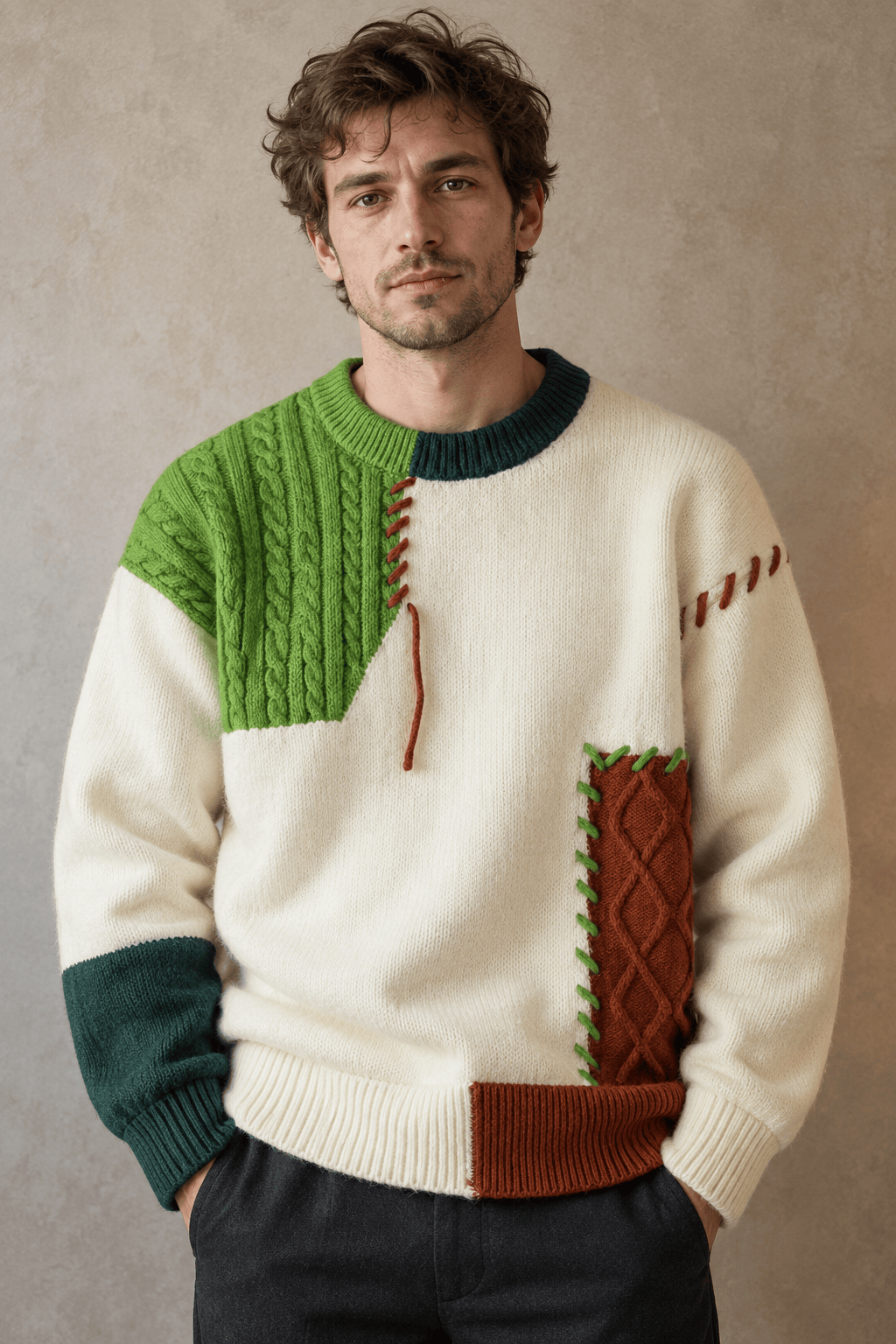 André Ferran Patchwork Sweater