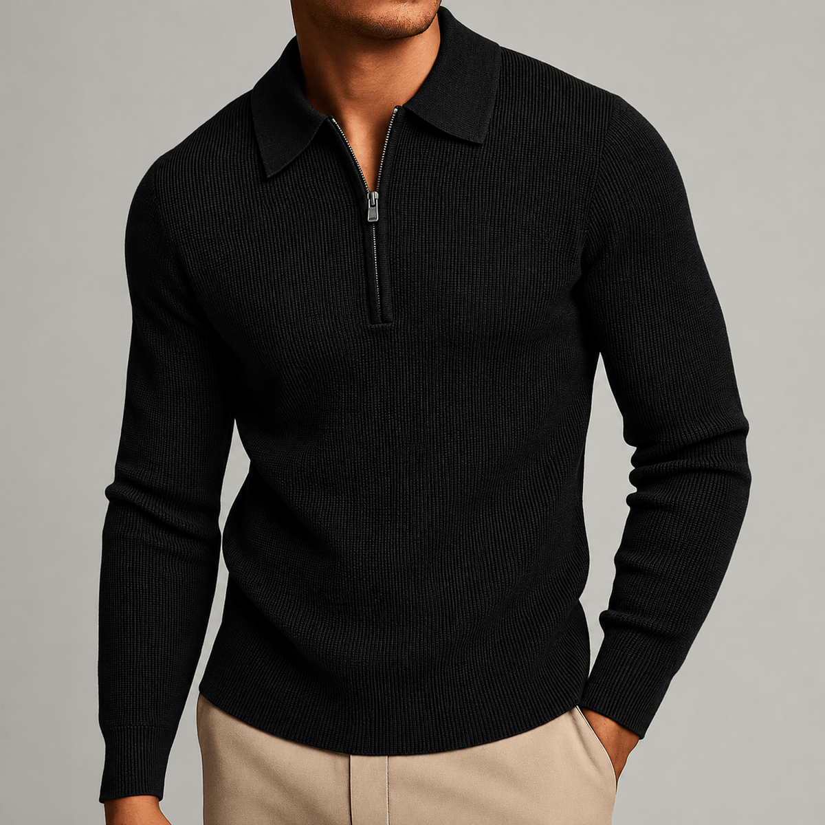 DONACCI Knitted Zip Polo