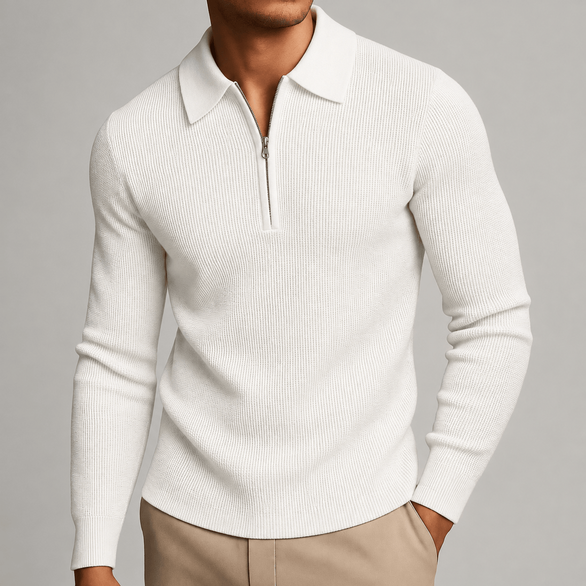 DONACCI Knitted Zip Polo