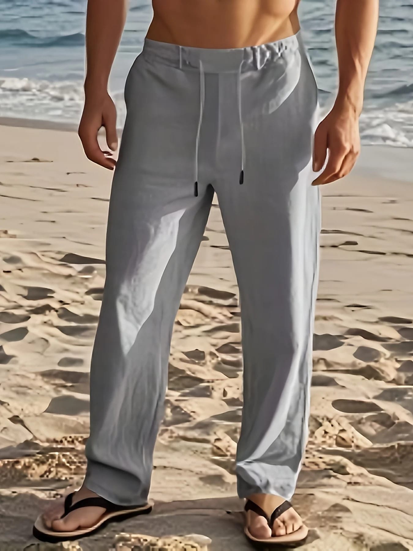André Ferran Bordeaux Linen Trousers