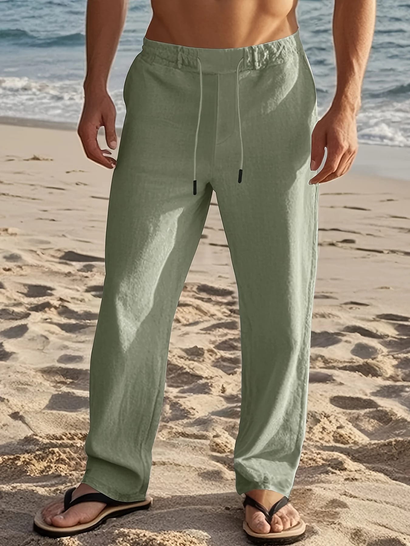 André Ferran Bordeaux Linen Trousers