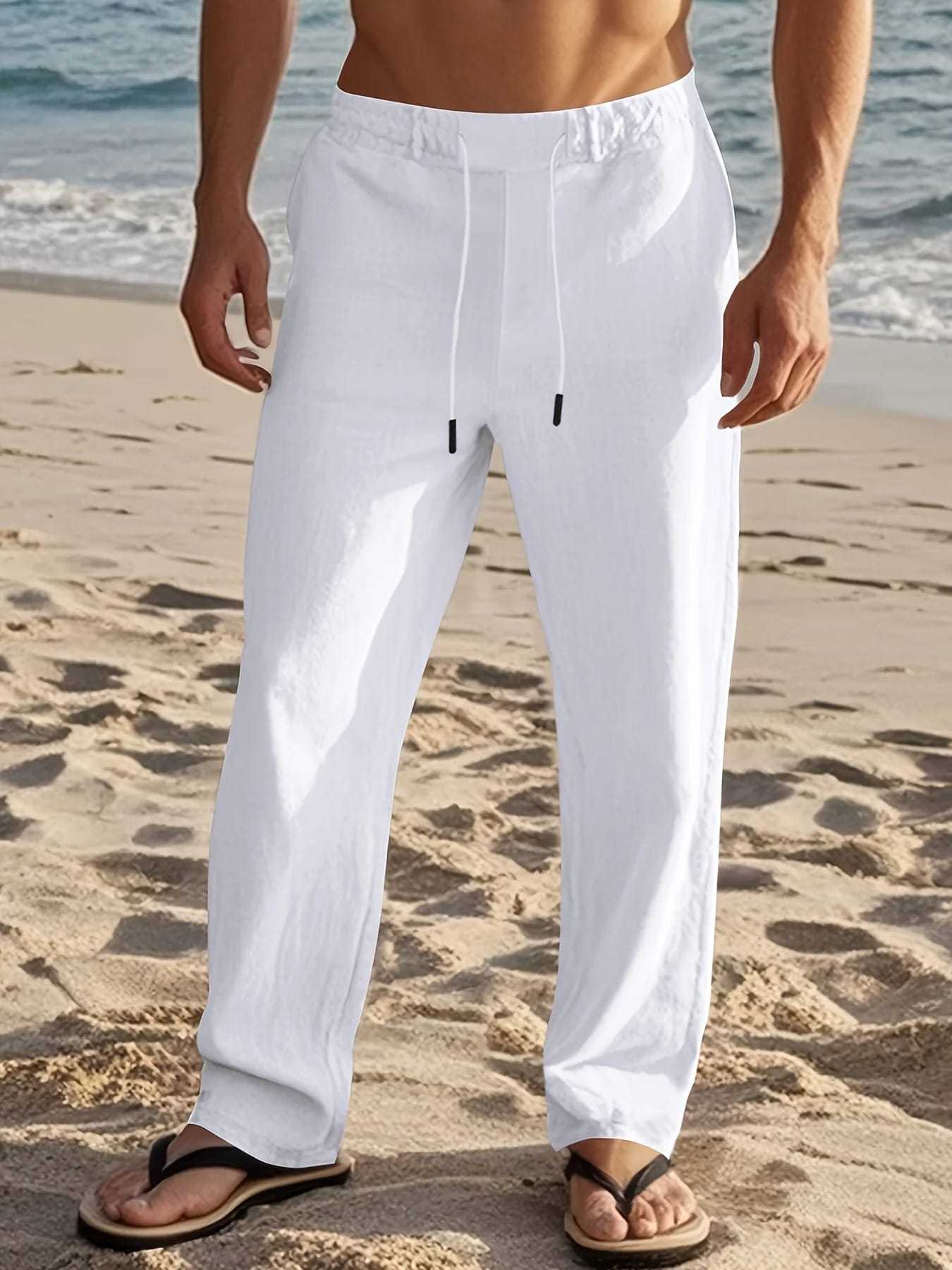 André Ferran Bordeaux Linen Trousers