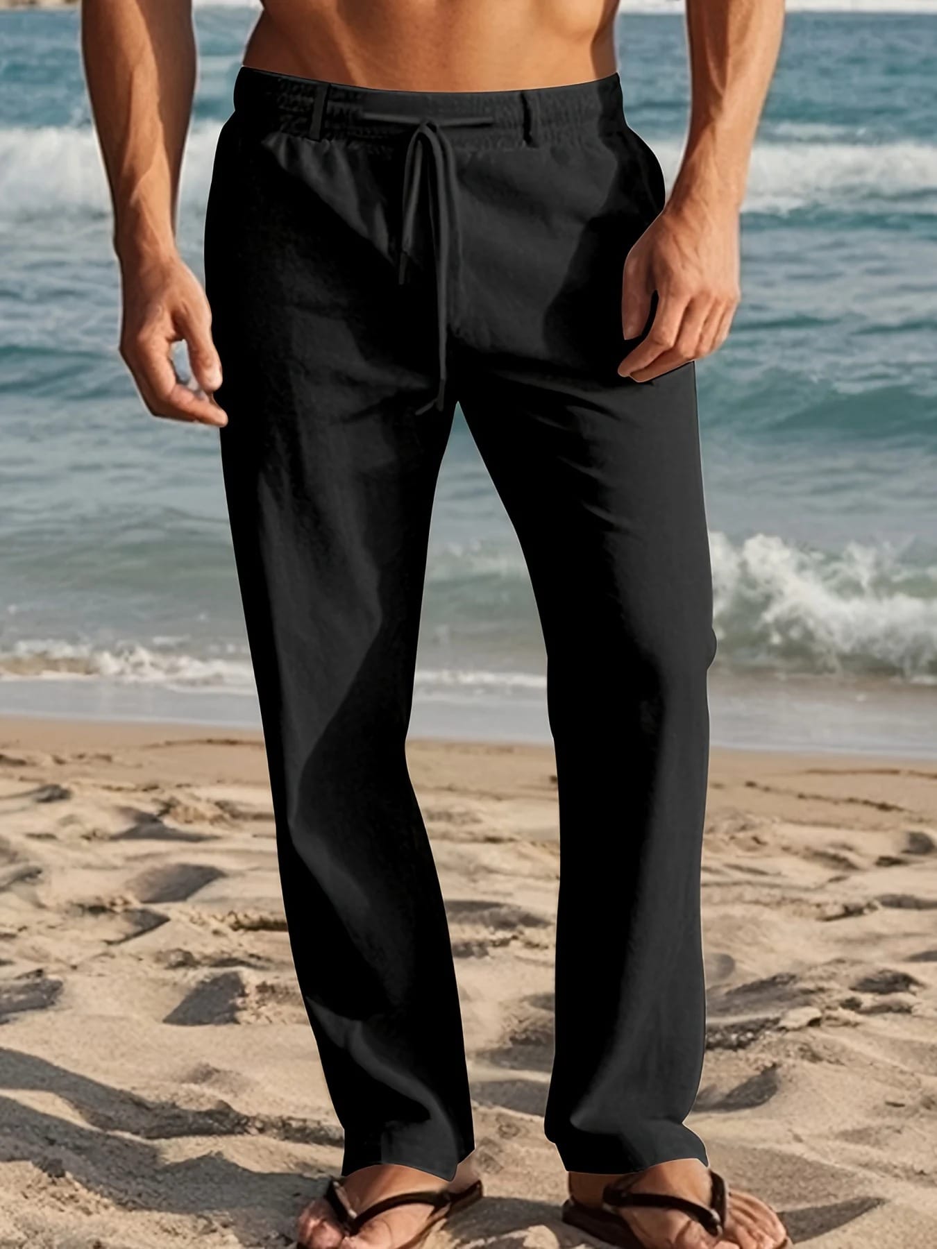 André Ferran Bordeaux Linen Trousers