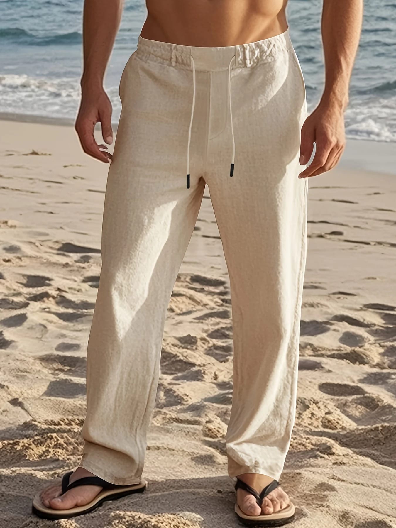 André Ferran Bordeaux Linen Trousers