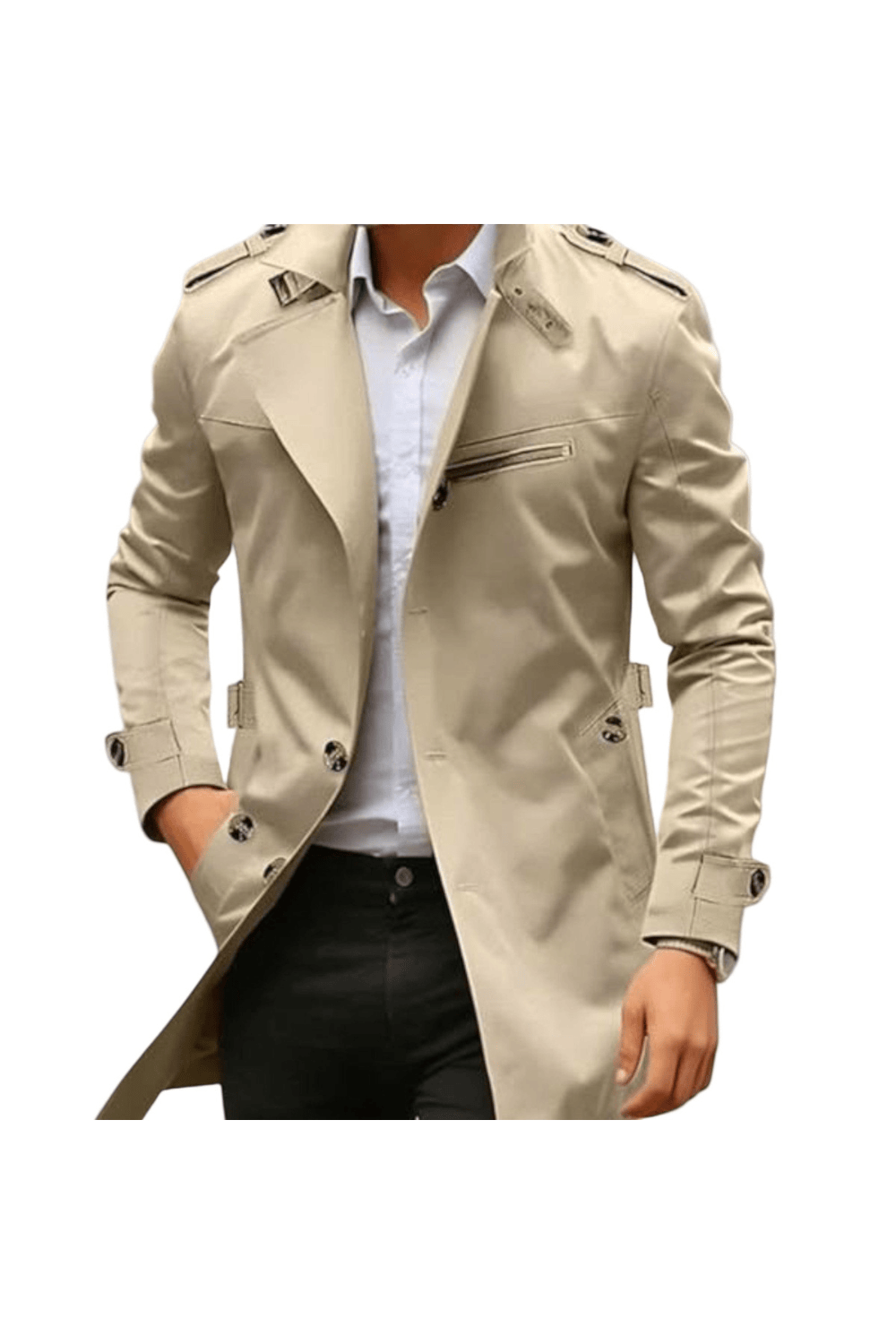 André Ferran Epaulette Trench Coat