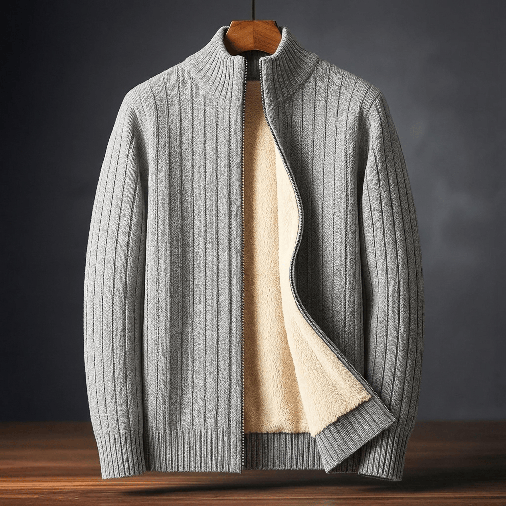André Ferran Cashmere Zip Cardigan