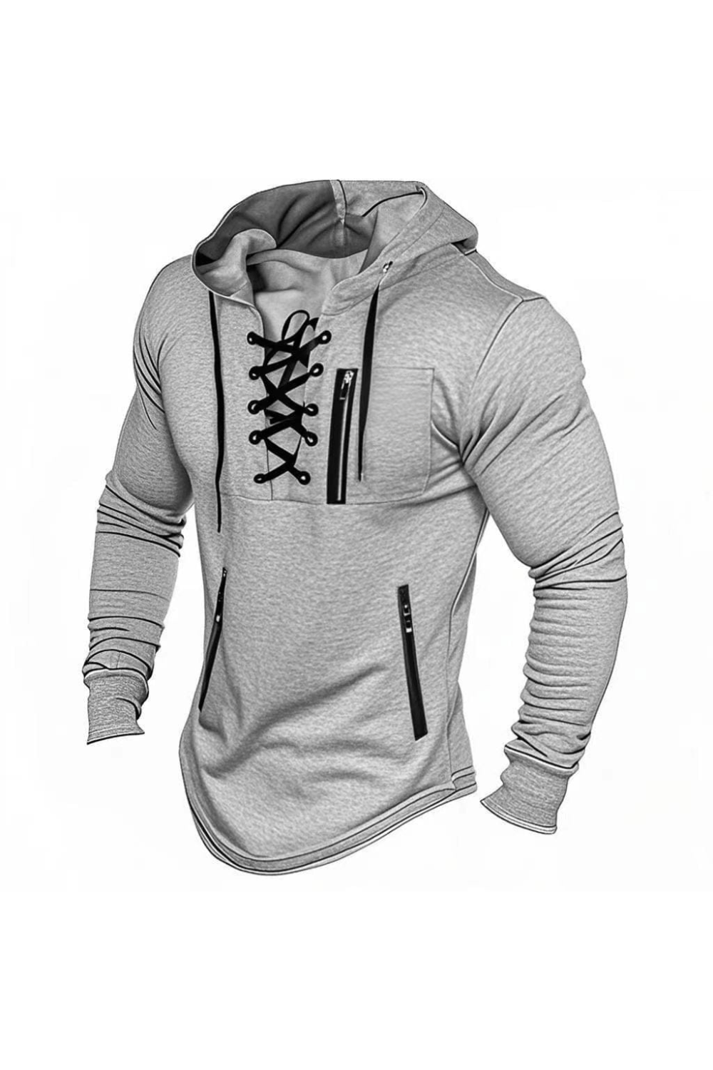 André Ferran Viking Lace-Up Hoodie