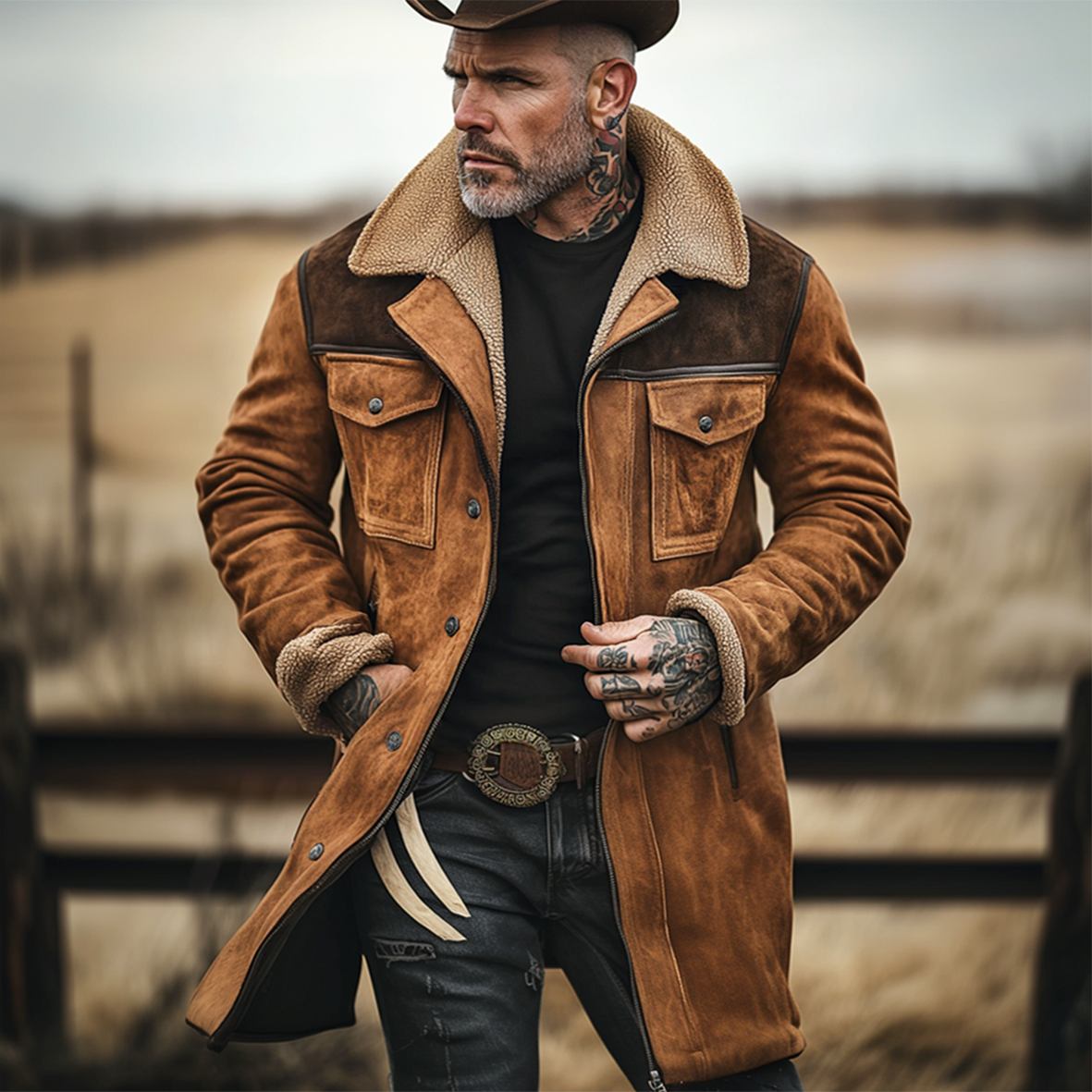 Kraveno | Vintage płaszcz outdoorowy z wieloma kieszeniami