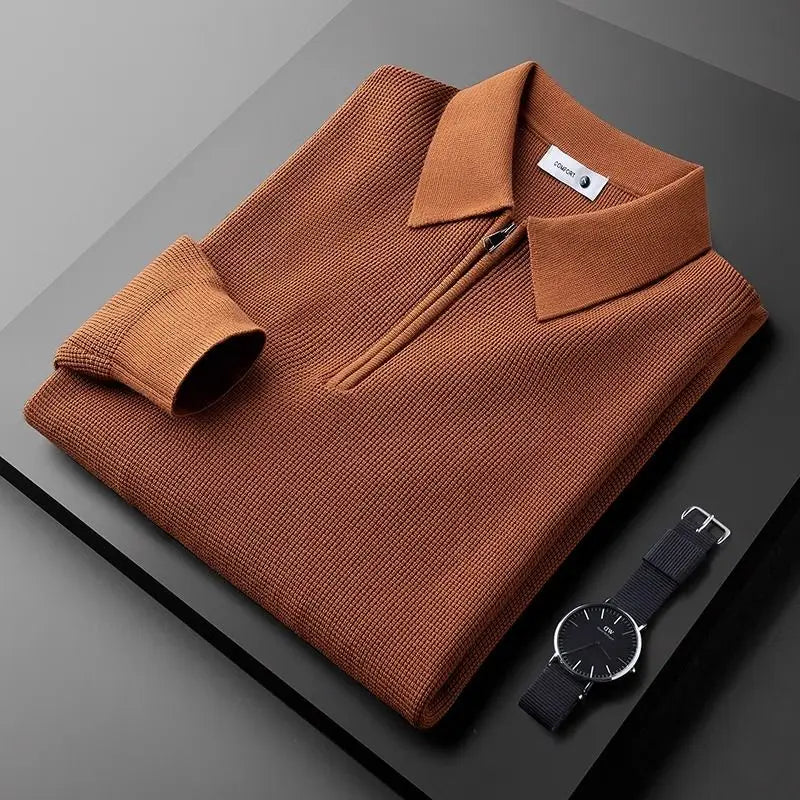 DONACCI Knitted Zip Polo