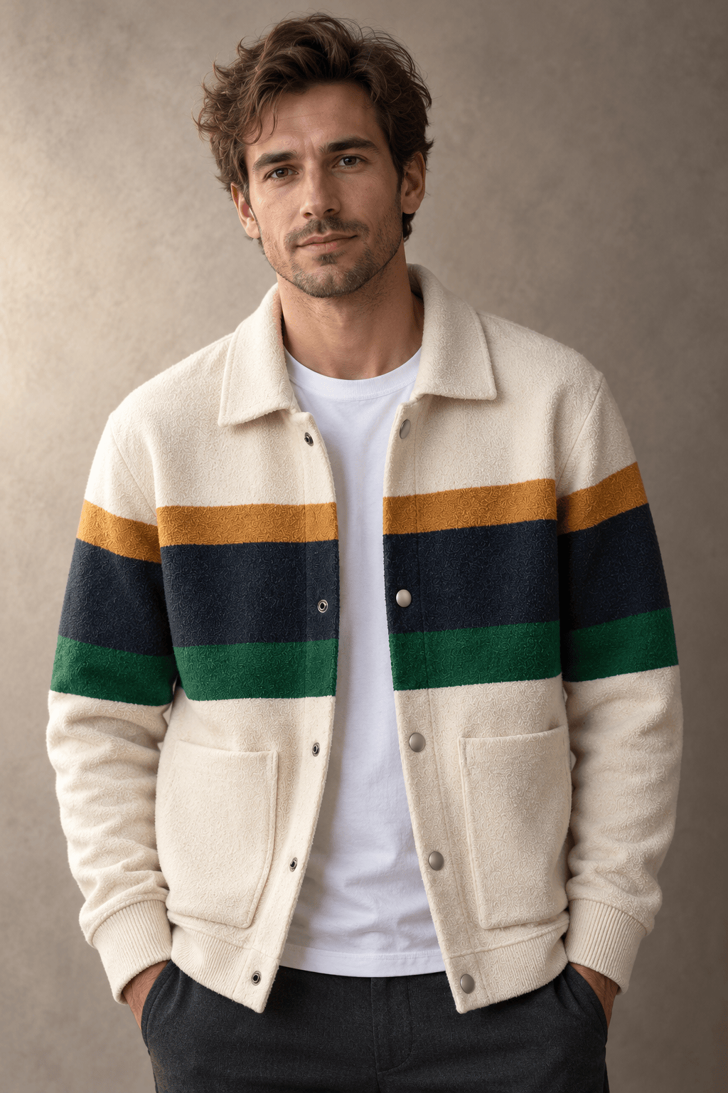 André Ferran Striped Cardigan
