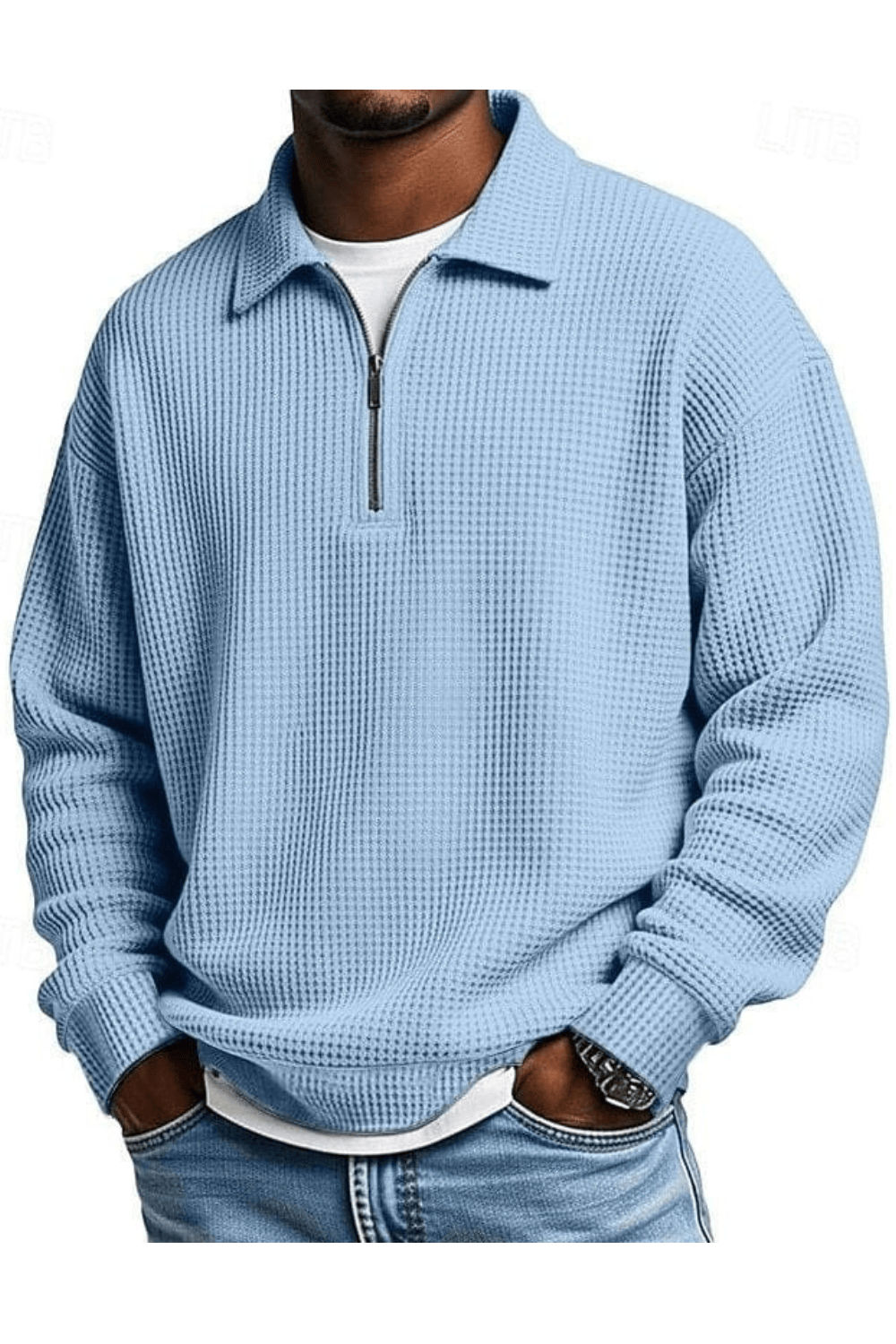 André Ferran Collar Quarter-Zip Waffle