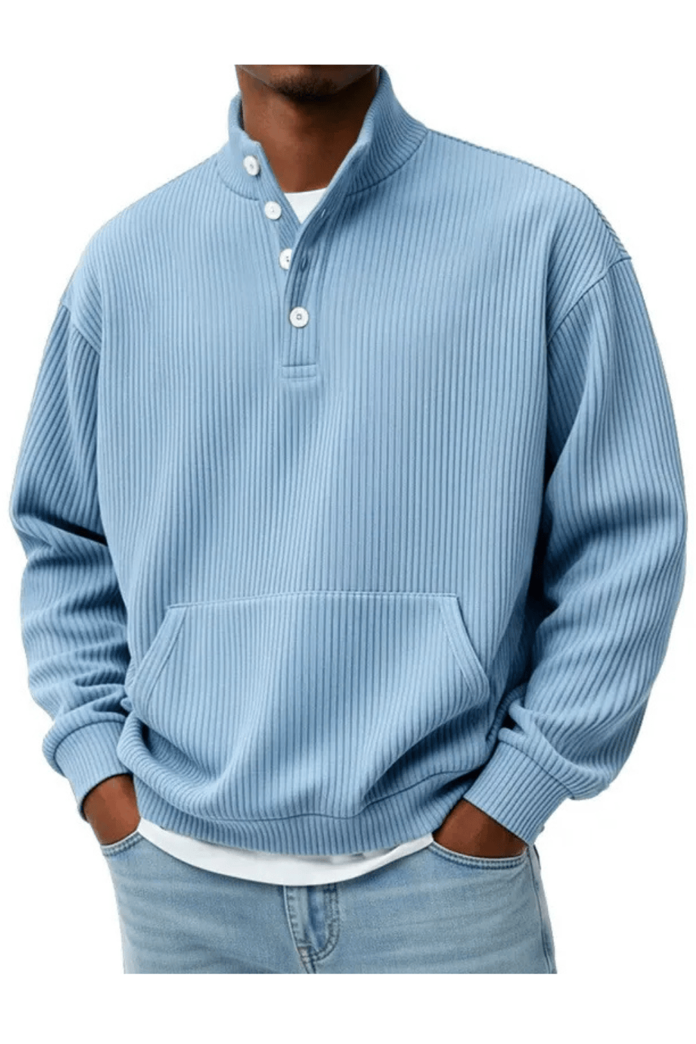 André Ferran Corduroy Henley Pullover