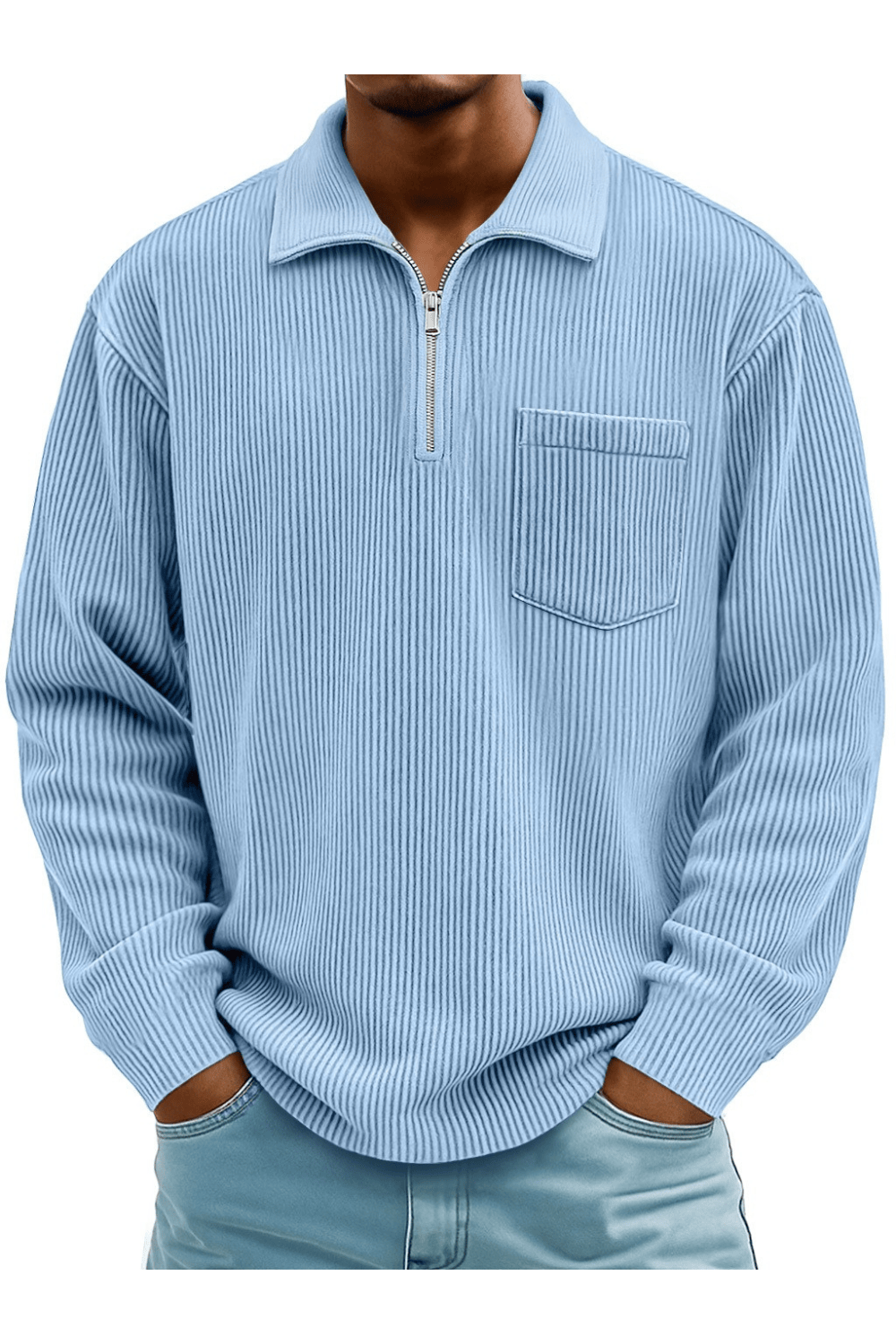 André Ferran Corduroy Collar Quarter-Zip