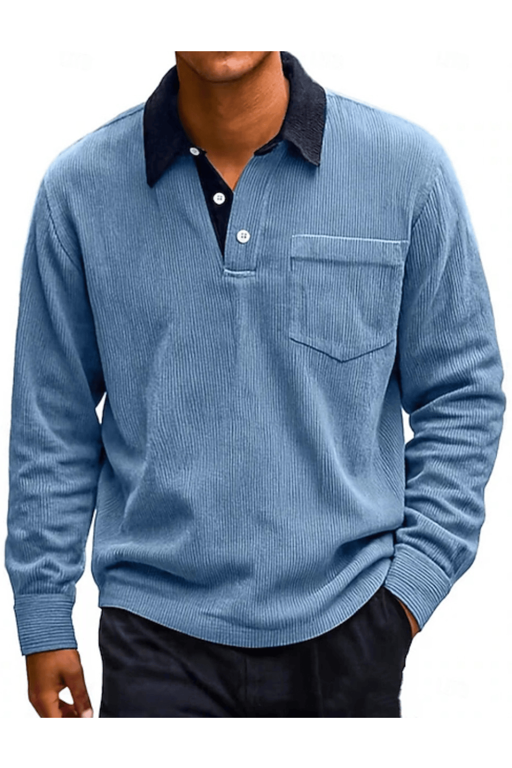 André Ferran Corduroy Polo Pullover