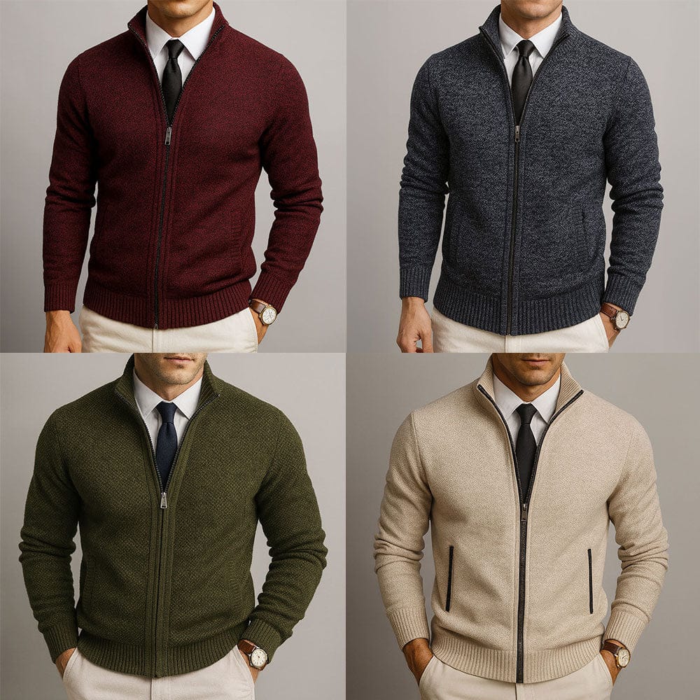 Jake – Cardigan con cerniera in lana merino