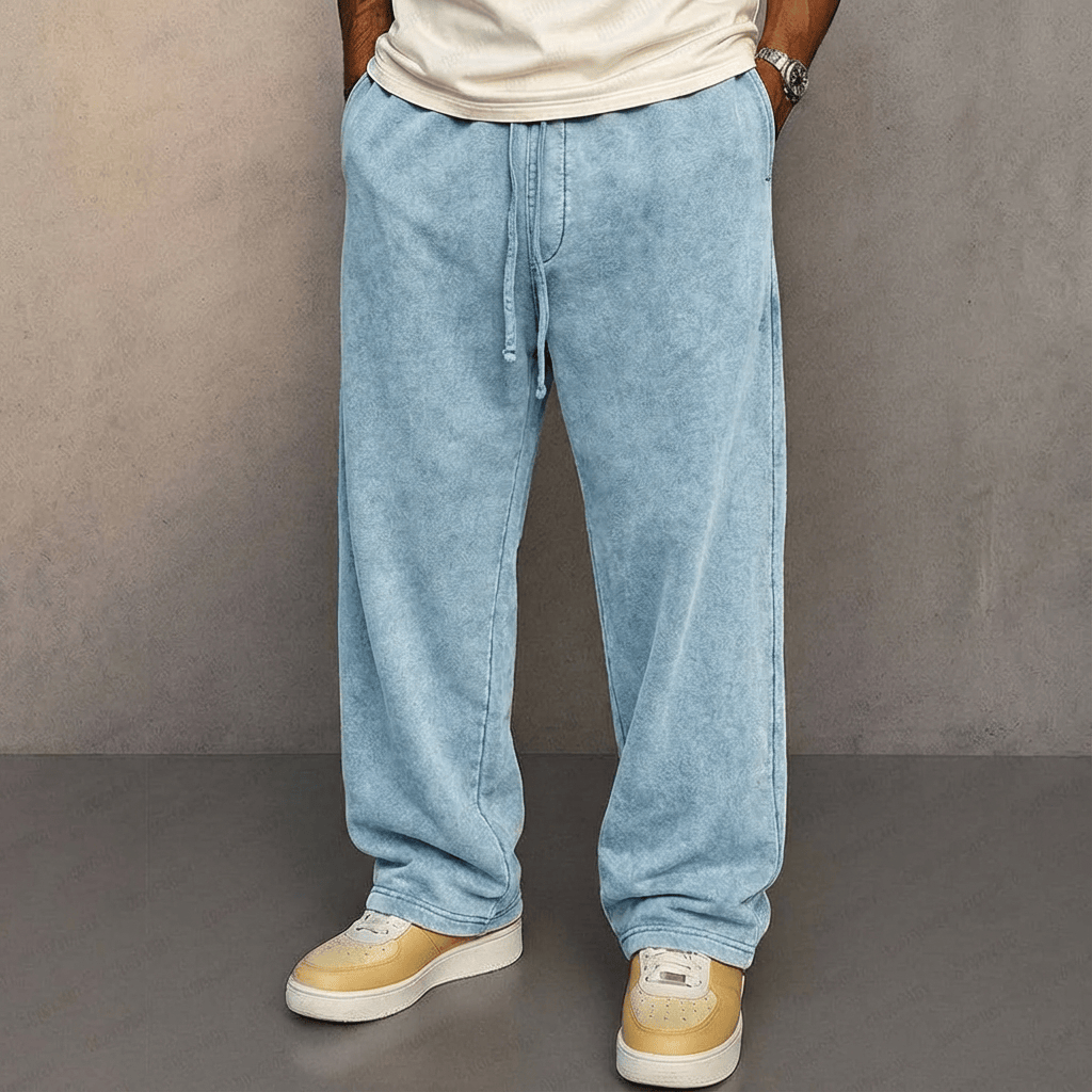 André Ferran Denim Washed Trousers