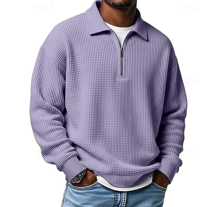 André Ferran Collar Quarter-Zip Waffle