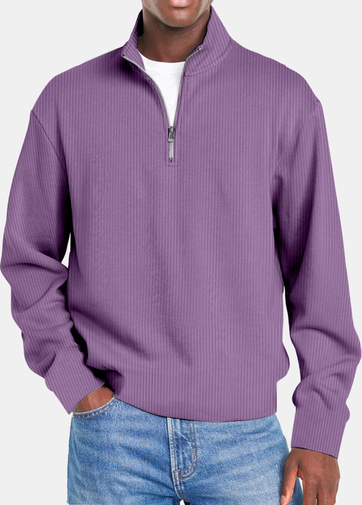 André Ferran Vertical Rib Quarter-Zip