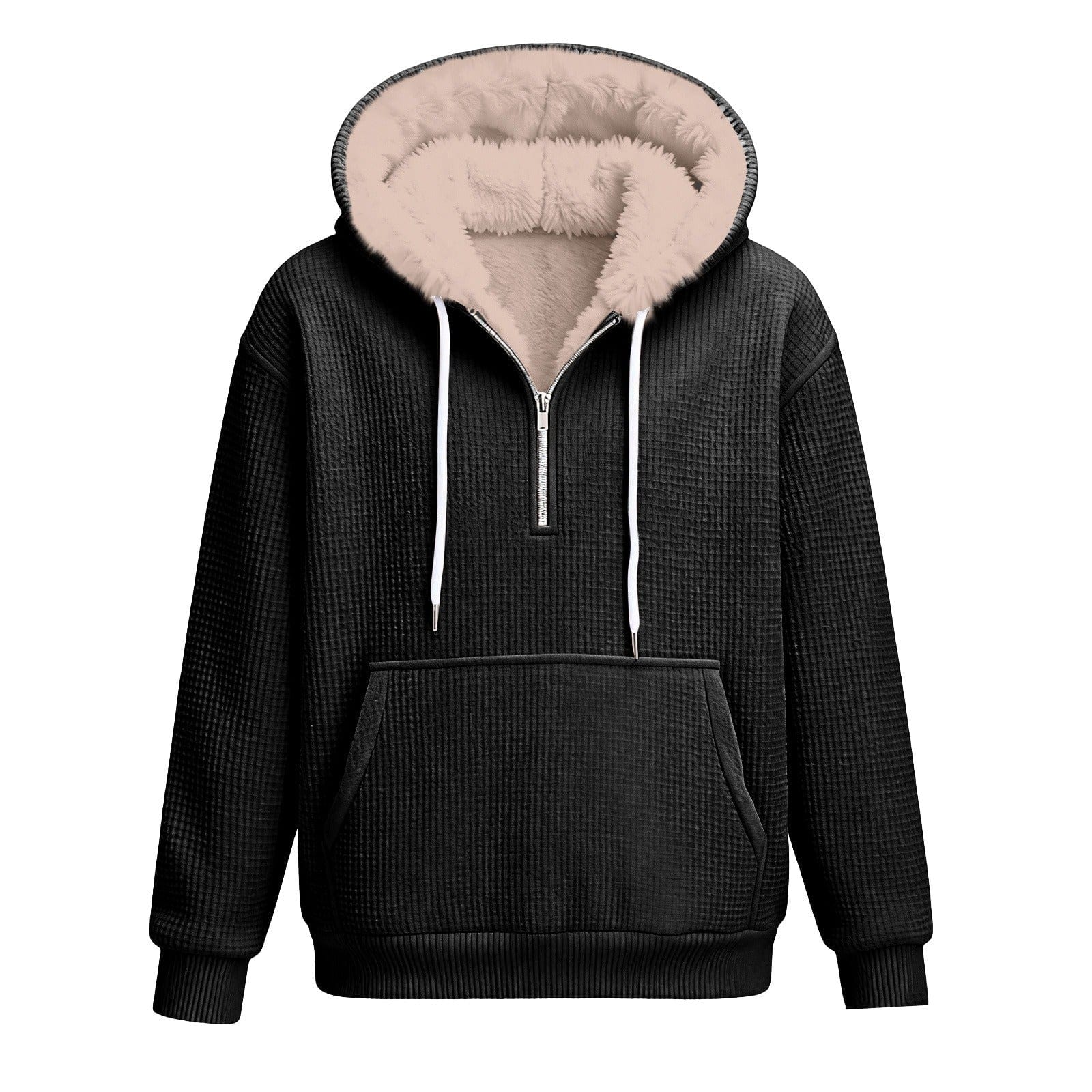 André Ferran Sherpa-Lined Waffle Hoodie