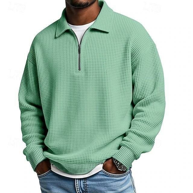 André Ferran Collar Quarter-Zip Waffle