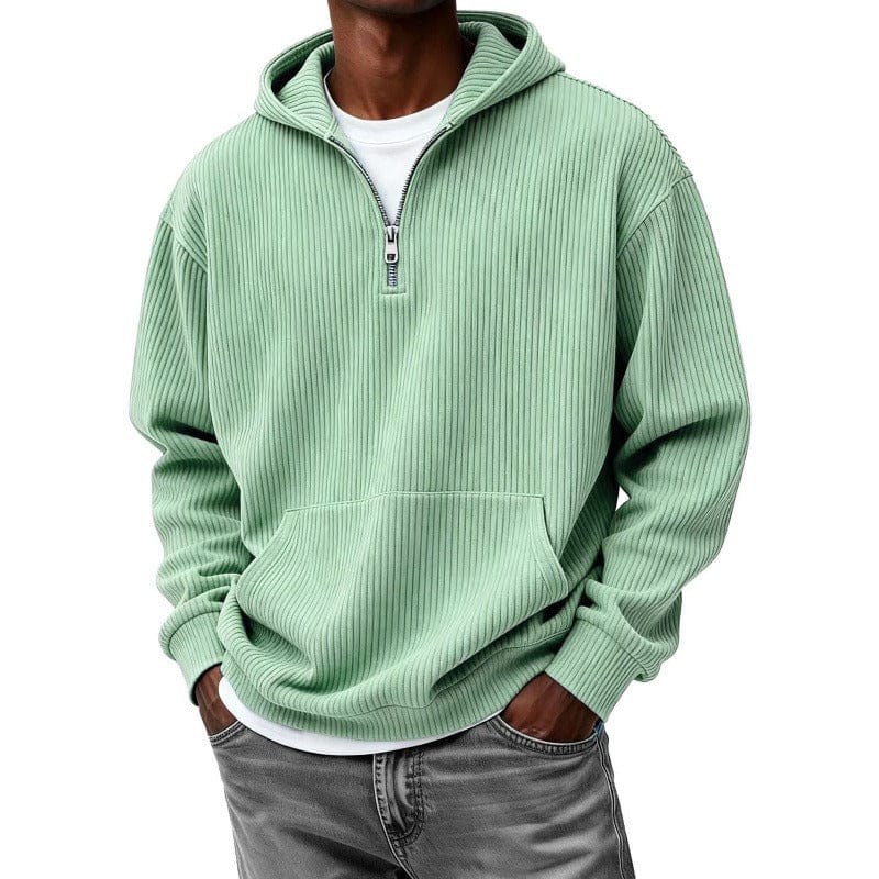 André Ferran Ribbed Quarter-Zip Hoodie