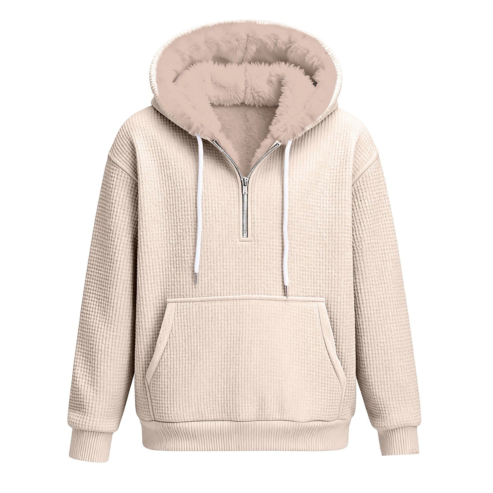 André Ferran Sherpa-Lined Waffle Hoodie