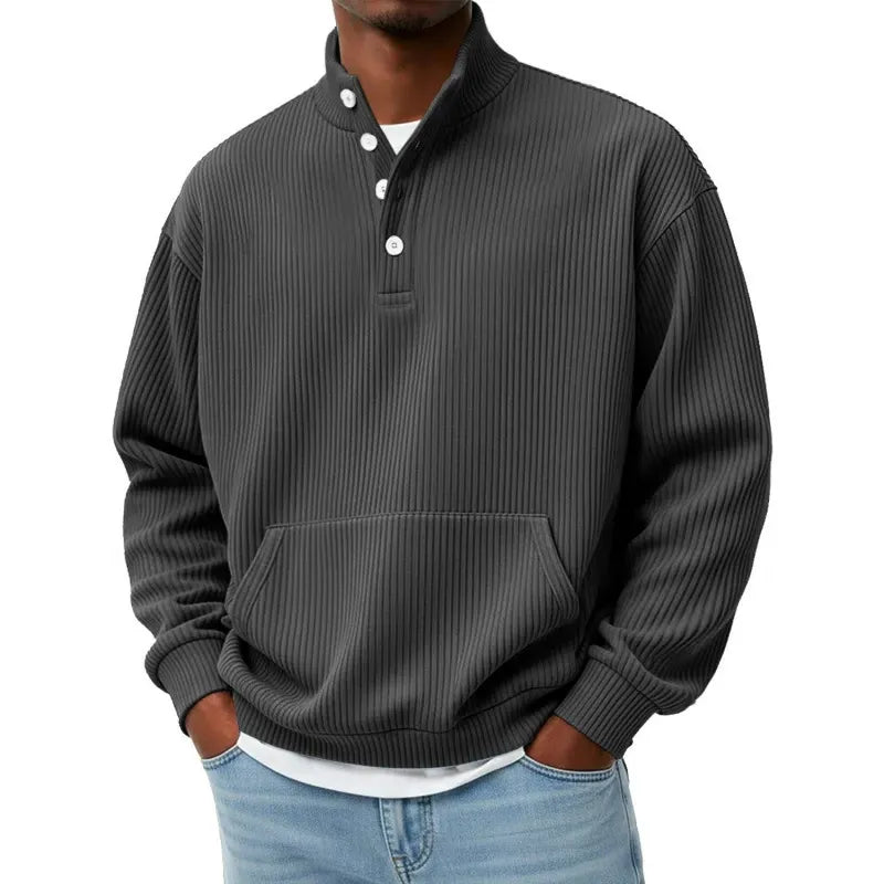André Ferran Corduroy Henley Pullover