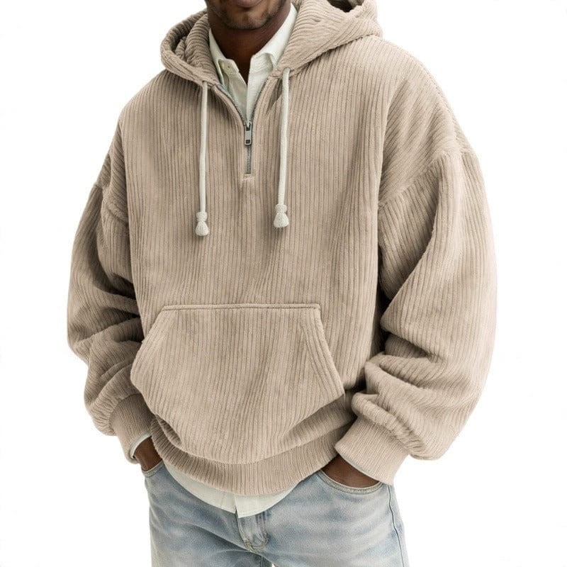 André Ferran Corduroy Quarter-Zip Hoodie