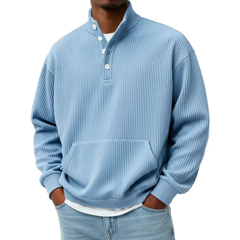 André Ferran Corduroy Henley Pullover