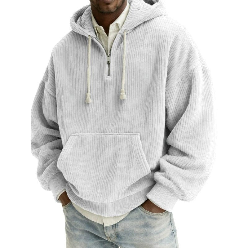 André Ferran Corduroy Quarter-Zip Hoodie