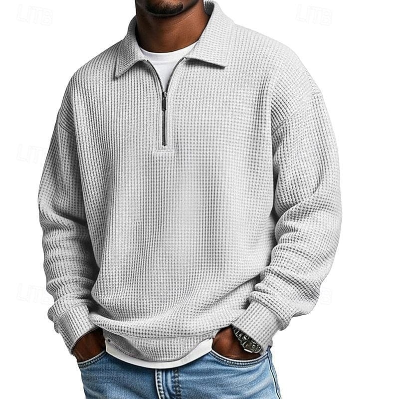 André Ferran Collar Quarter-Zip Waffle