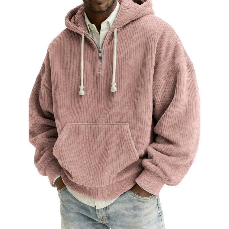 André Ferran Corduroy Quarter-Zip Hoodie