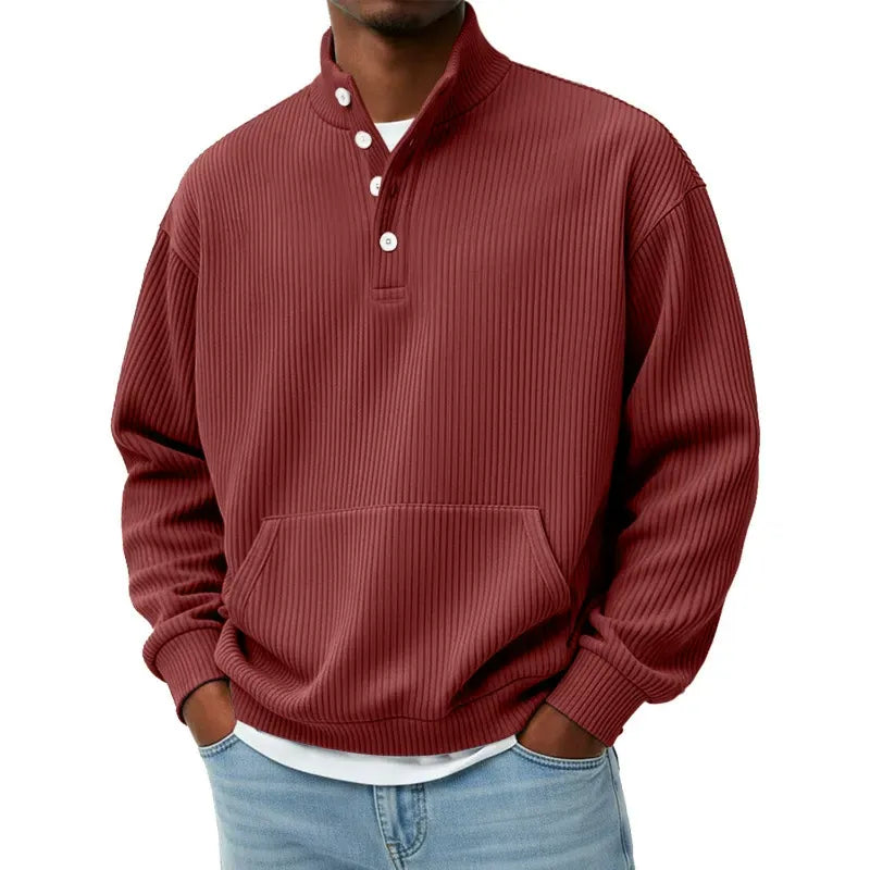 André Ferran Corduroy Henley Pullover
