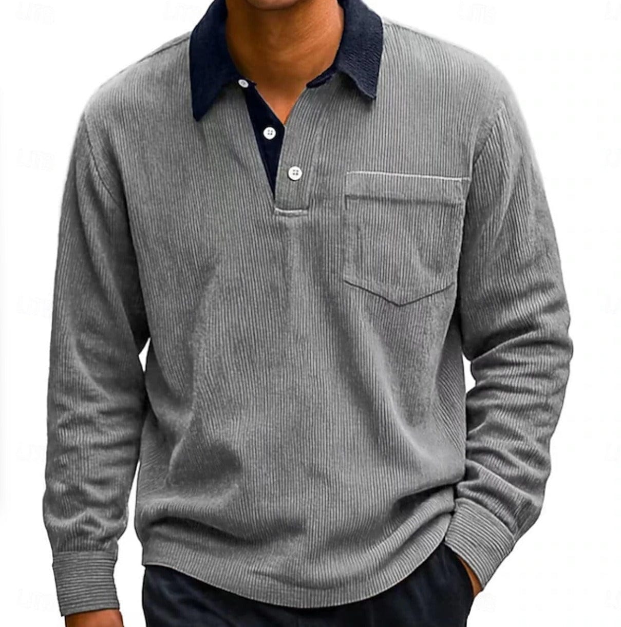 André Ferran Corduroy Polo Pullover