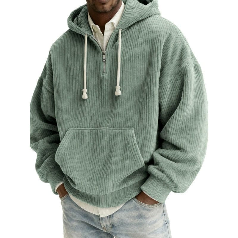 André Ferran Corduroy Quarter-Zip Hoodie