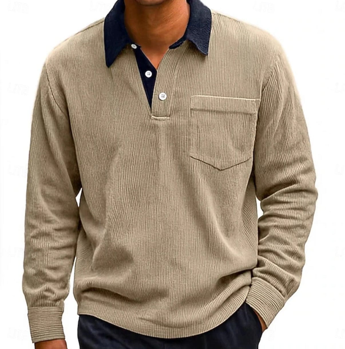 André Ferran Corduroy Polo Pullover