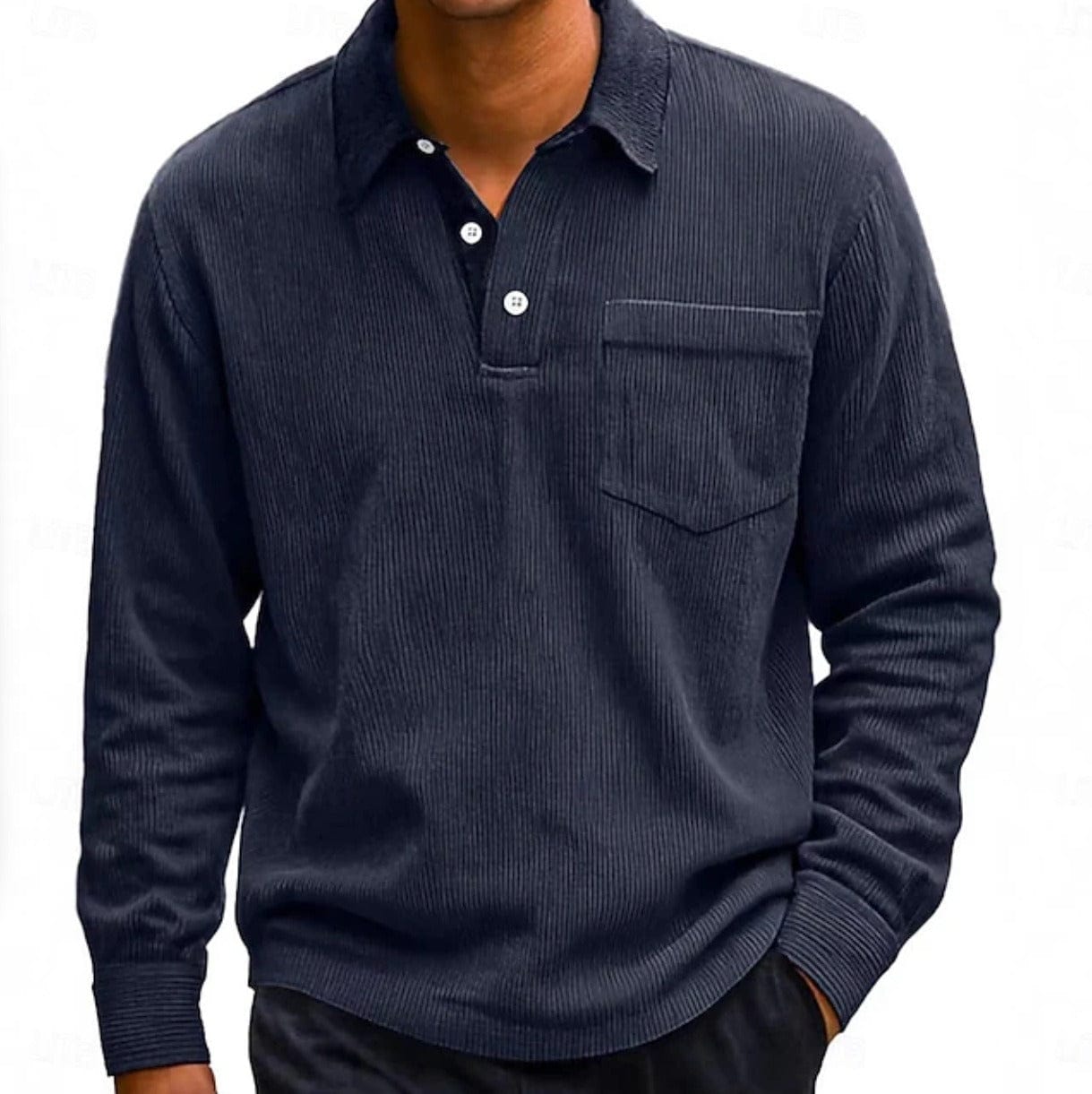 André Ferran Corduroy Polo Pullover