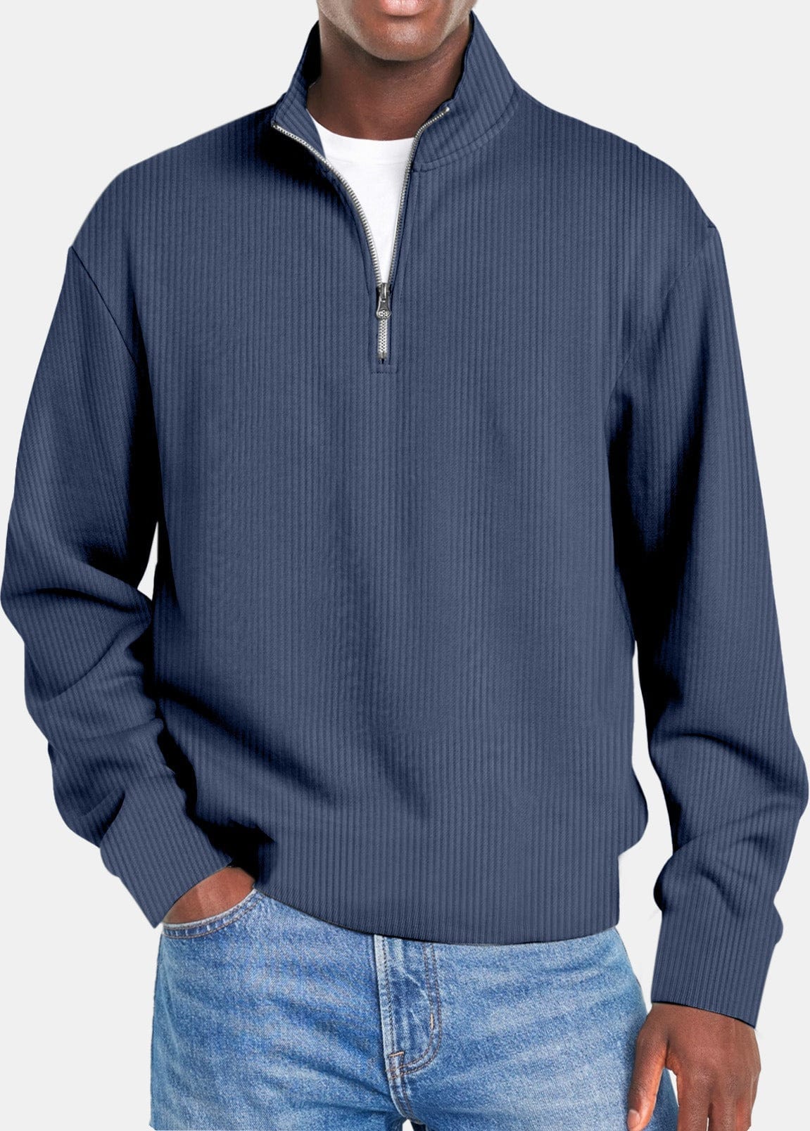 André Ferran Vertical Rib Quarter-Zip