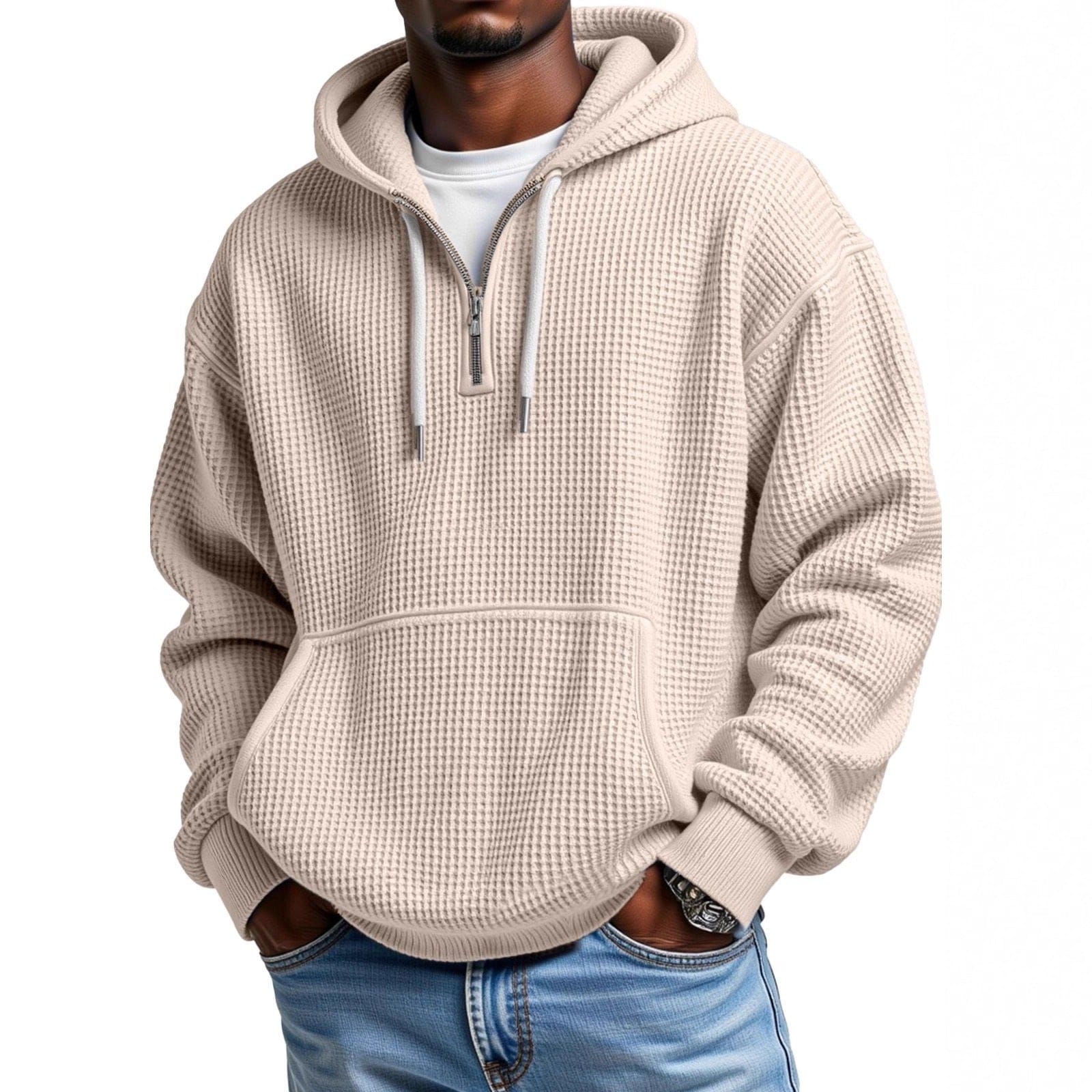 André Ferran Waffle Quarter-Zip Hoodie