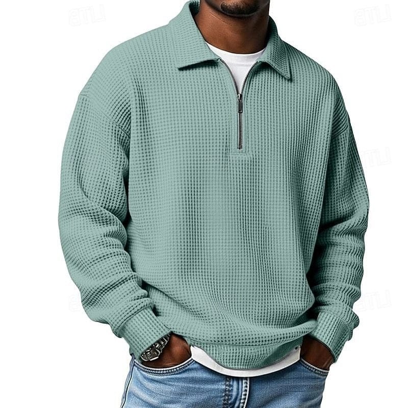 André Ferran Collar Quarter-Zip Waffle