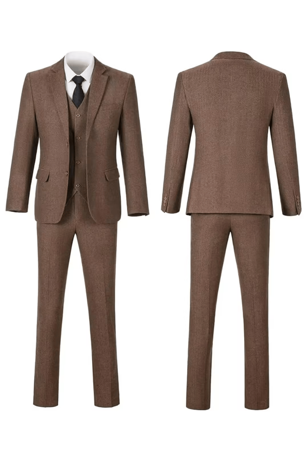 Men's Retro Tweed Herringbone 3 Piece Suit