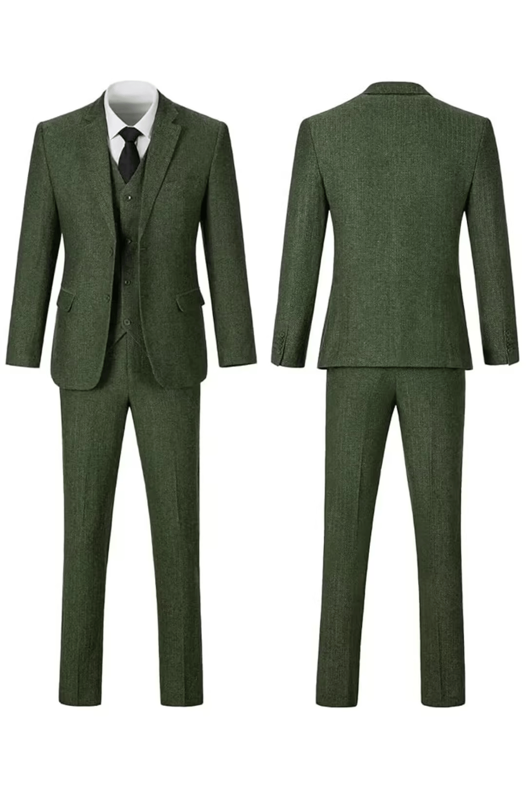 Men's Retro Tweed Herringbone 3 Piece Suit