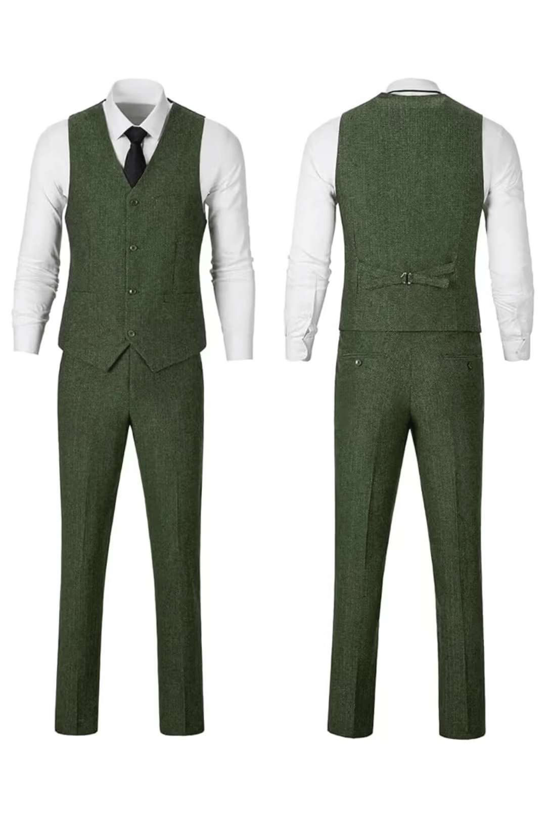 Men's Retro Tweed Herringbone 3 Piece Suit