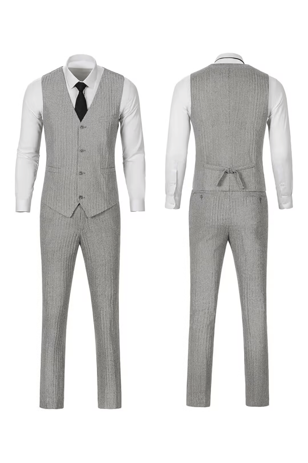 Men's Retro Tweed Herringbone 3 Piece Suit